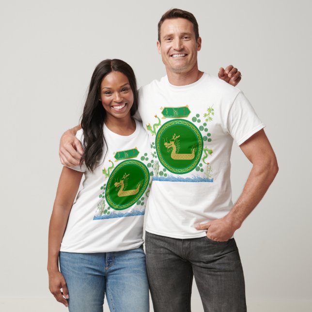 Jade-Drachen-Reise weiß T-Shirt (Unisex)