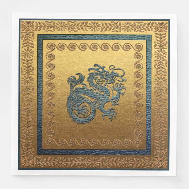 Jade Dragon Dinner Paper Napkins Serviette (Vorderseite)