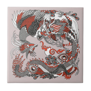 Jade Dragon und Gold Phoenix spielen mit einer Per Fliese