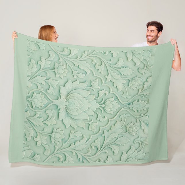 Jade Garten — Blasses Schilfgrün Persisch Fleecedecke (Beispiel)
