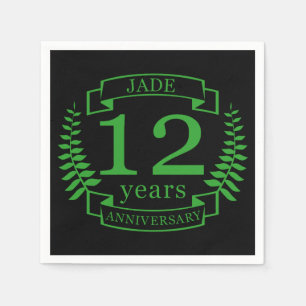 Jade Gemstone Hochzeitstag 12 Jahre Serviette