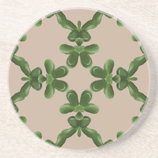 Jade-Gitter in Beige Getränkeuntersetzer (Vorne)