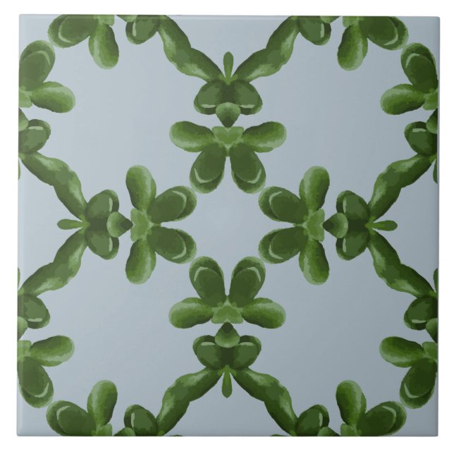 Jade-Gitter in klarem Wasser Fliese (Vorderseite)
