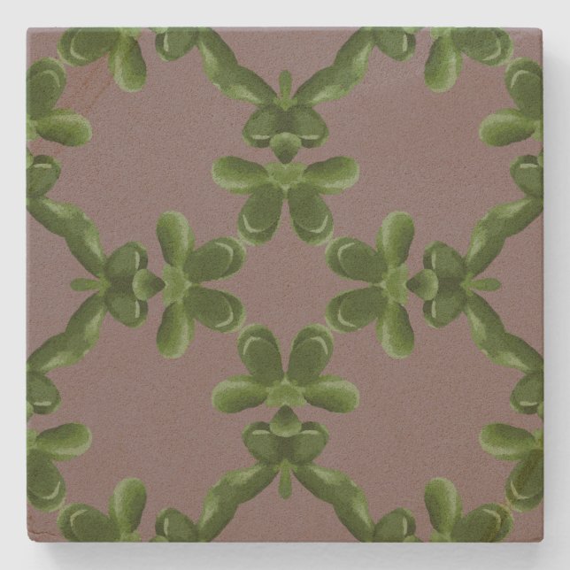 Jade-Gitter in staubigem Lila Steinuntersetzer (Vorderseite)