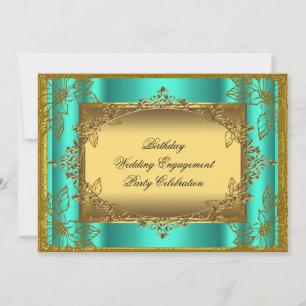 Jade Gold Birthday Wedding Verlobung TEMPLATE Einladung