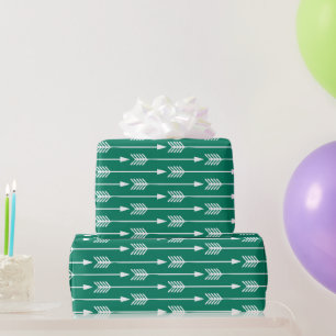 Jade Green Arrows Pattern Geschenkpapier