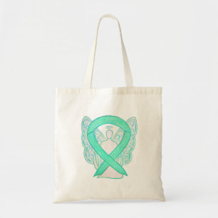 Jade Green Awareness Ribbon Art Custom Toag Tag Tragetasche