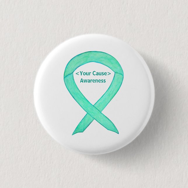 Jade Green Awareness Ribbon Custom Button Button (Vorderseite)