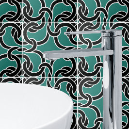 Jade Green Black Celtic Knot Nahtlose Muster Tile Fliese