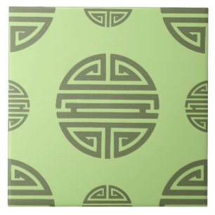 Jade Green Chinese Shou Langlebigkeitsfigur Fliese