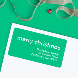 Jade Green Christmas | Vibrant Minimal Address Adressaufkleber