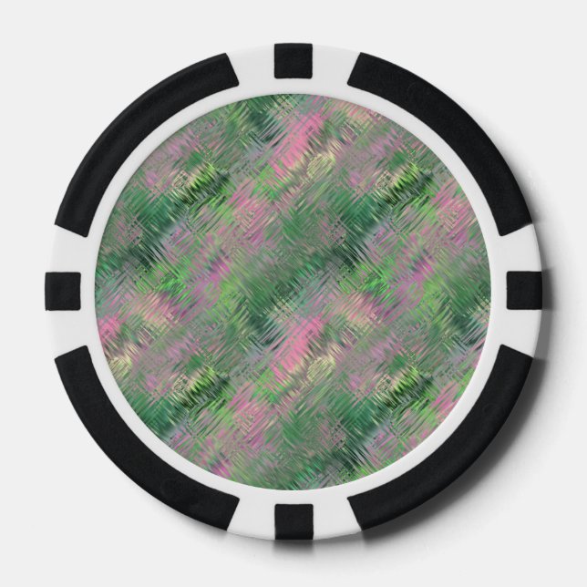 Jade Green Crystal Gel Pattern Pokerchips (Vorderseite)
