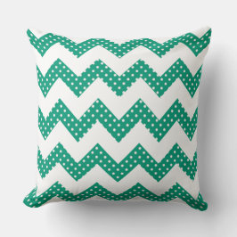 Jade Green Dots ChevronThrow Kissen