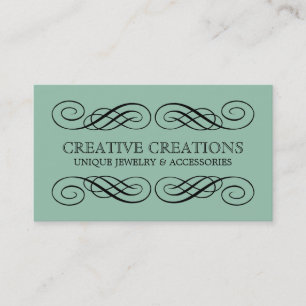 Jade Green Extravagant Blühe Business Card Visitenkarte
