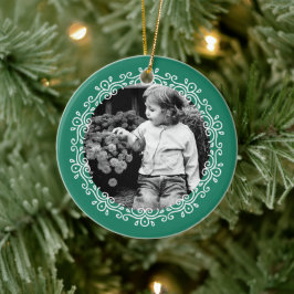 Jade Green Extravagant Wirbel Foto Frame Keramikornament