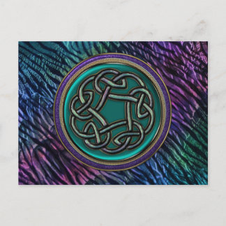 Jade Green Metal Celtic Knot Postkarte