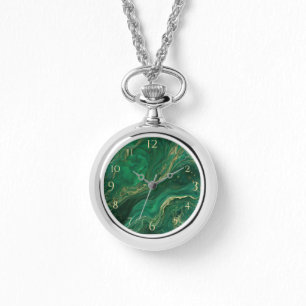 Jade Green Necklace Watch Armbanduhr