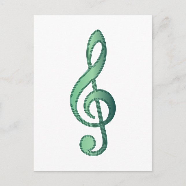 Jade Green Treble Clef Postkarte (Vorderseite)