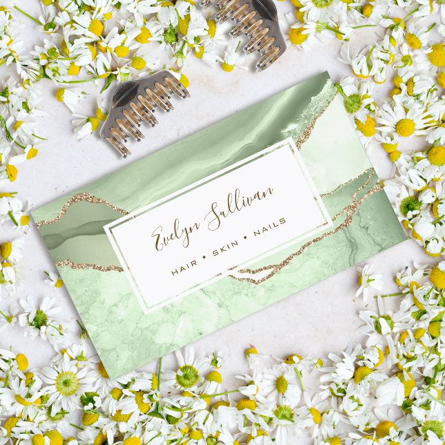 Jade green und gold Glitzer agcard Visitenkarte (Von Creator hochgeladen)