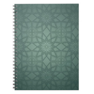 Jade Green Verziert Geometric Muster Notizblock