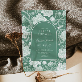 Jade Green White Chinoiserie Brautparty Einladung
