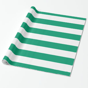 Jade Green, White XL Streifen Muster Geschenkpapier