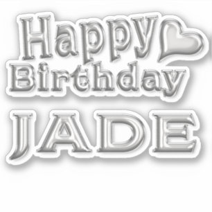 Jade Happy Birthday silver Aufkleber Sticker