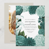 Jade Haze, Alpine Teal & Snow Mint Florale Hochzei