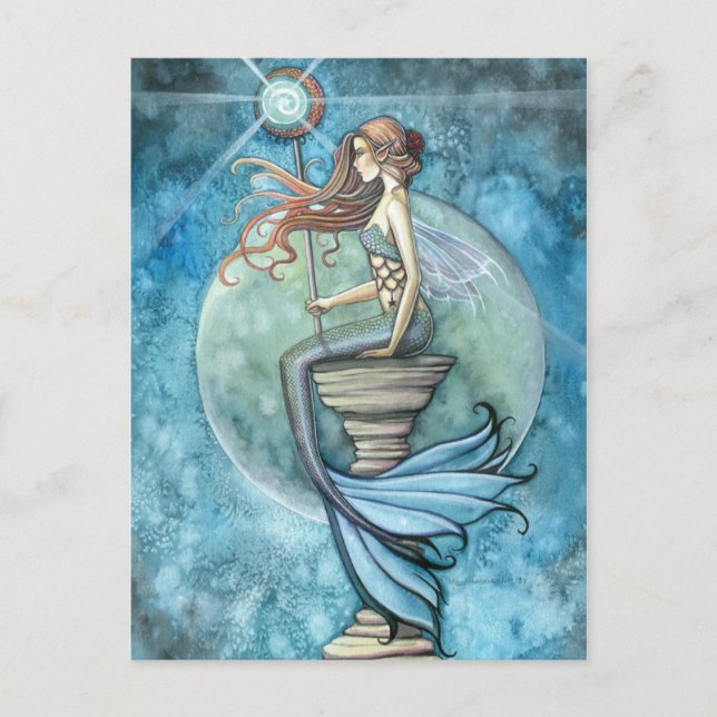 Jade Moon Mermaid Postcard Postkarte (Vorderseite)