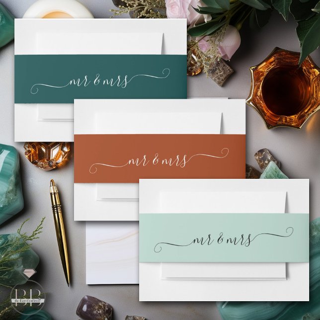 Jade Mr. and Mrs. Einladungsbanderole (Von Creator hochgeladen)