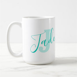 Jade name bedeutet Monogramm J aquamariner Text Kaffeetasse