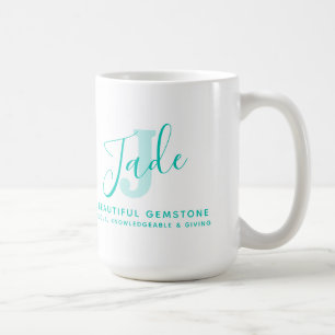 Jade name bedeutet Monogramm J aquamariner Text Kaffeetasse