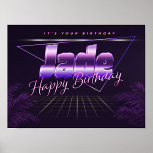 Jade Name Vorname lila Retro-Poster Geburtstag Poster