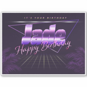 Jade Name Vorname lila retro Sticker Geburtstag