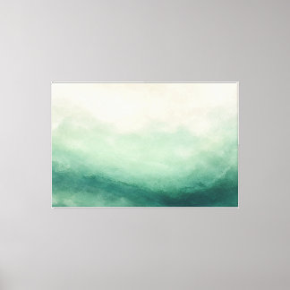 Jade-Nebel Hochkey-Weichgrün-Abstrakt Leinwanddruck