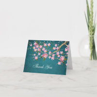 Jade Pink Japanisch Kirsche Blüten Danke Karten