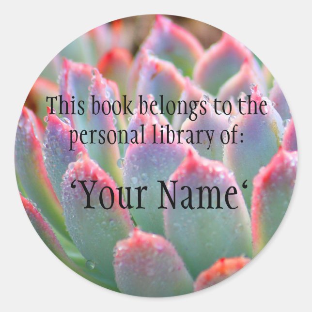 Jade Succulent Personal Library Sticker (Vorderseite)