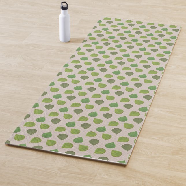 Jade Tree Blätter auf Beige Yoga Mat Yogamatte (Beispiel)