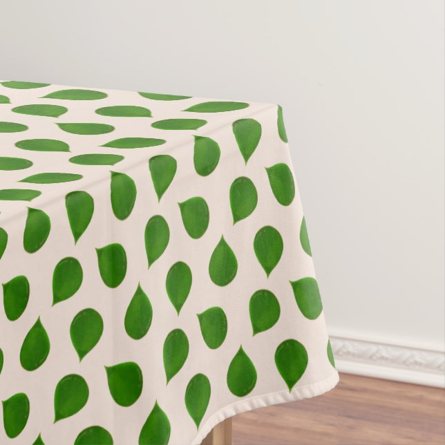Jade Tree Green Blätter auf hellbeige Tischdecke (Beispiel)