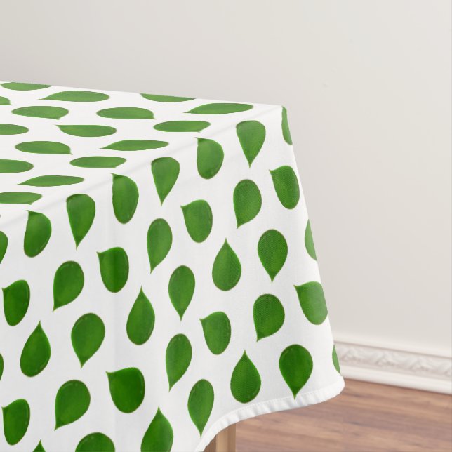 Jade Tree Green Blätter auf Weiß Tischdecke (Beispiel)