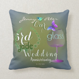Jade und Glas zum 3. Hochzeitstag Kissen