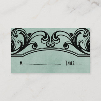Jade Vintage Swirls Platzkarte