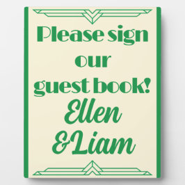 Jade von 1920 auf Beige Wedding Guest Book Fotoplatte