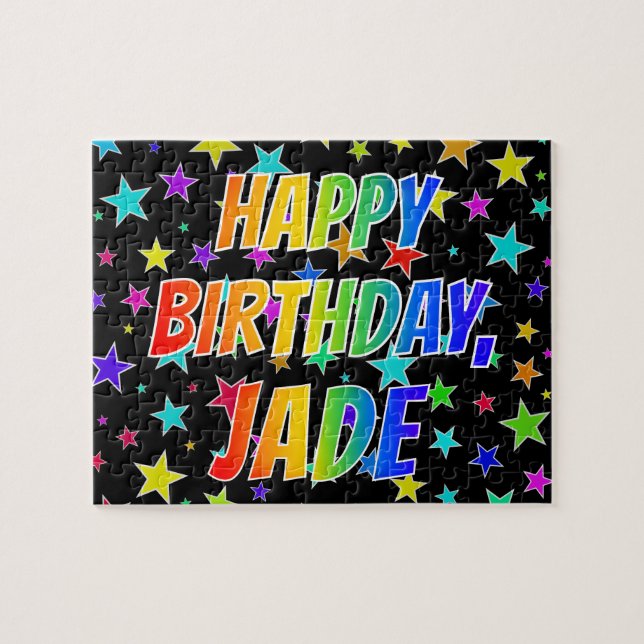 "JADE" Vorname, Spaß "GLÜCKLICHER GEBURTSTAG" Puzzle (Horizontal)