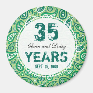 Jade Wedding Anniversary Paisley Pattern Magnet