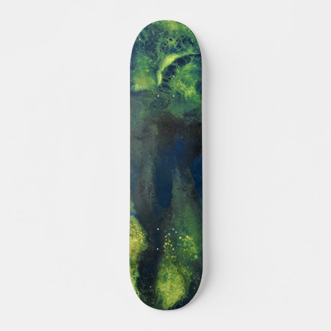 Jaded Lover 1 Deep Green Abstract Skateboard Deck (Vorne)
