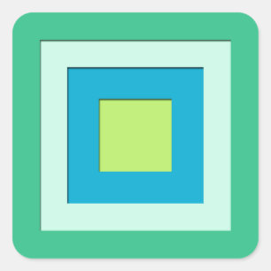 Jadegrün - Quadrate aus dem Mittelalter Quadratischer Aufkleber