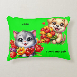 Jade's "I Love My Pets" Decorative Pillow Dekokissen