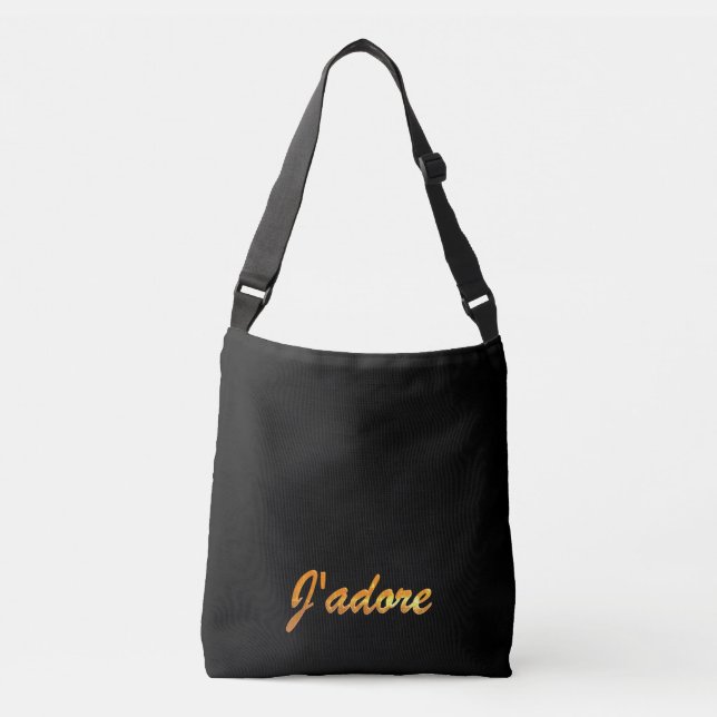 J'adore Leinwand Messenger Tasche (Vorderseite)