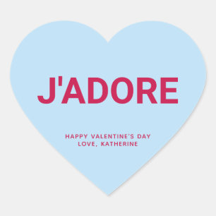 J'adore niedlich Valentinstag individuelle Konvers Herz-Aufkleber